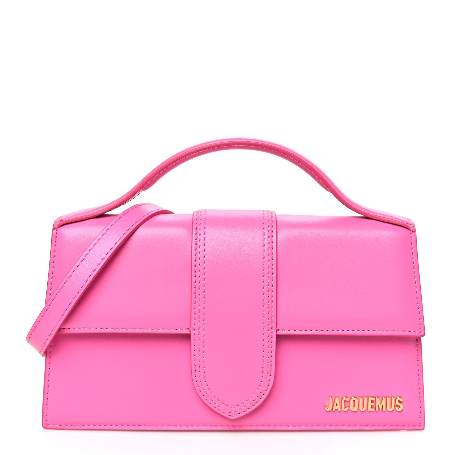 Jacquemus Smooth Calfskin Le Grand Bambino Neon Pink