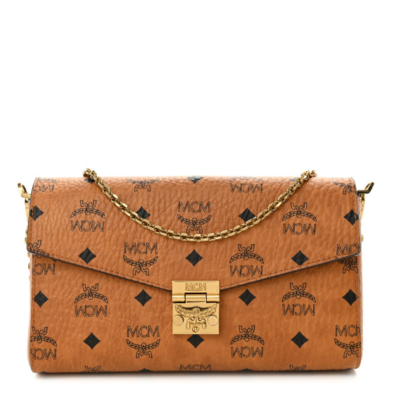 MCM Visetos Millie Wallet On Chain Cognac