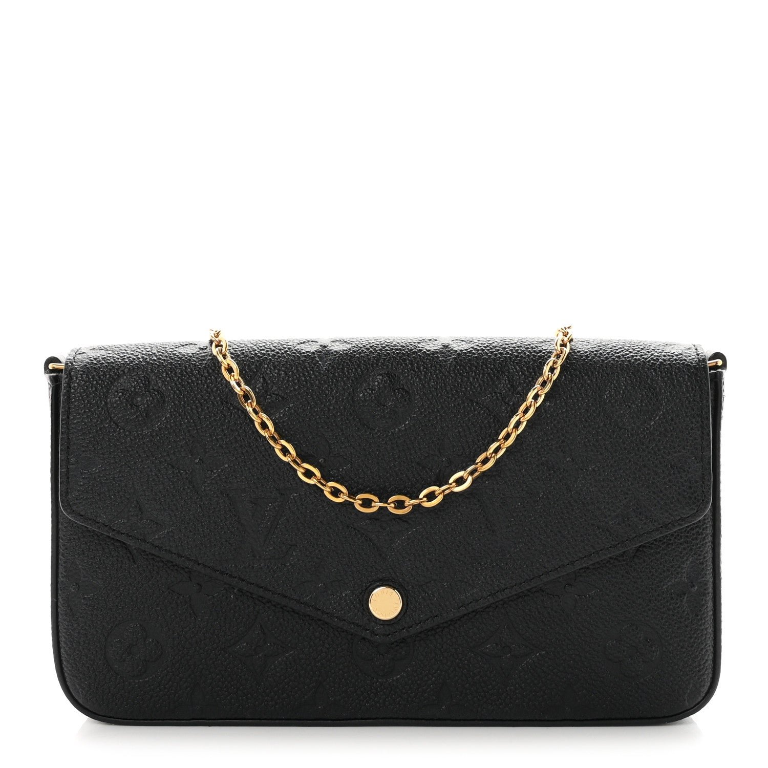 Louis Vuitton Empreinte Pochette Felicie Chain Wallet Black