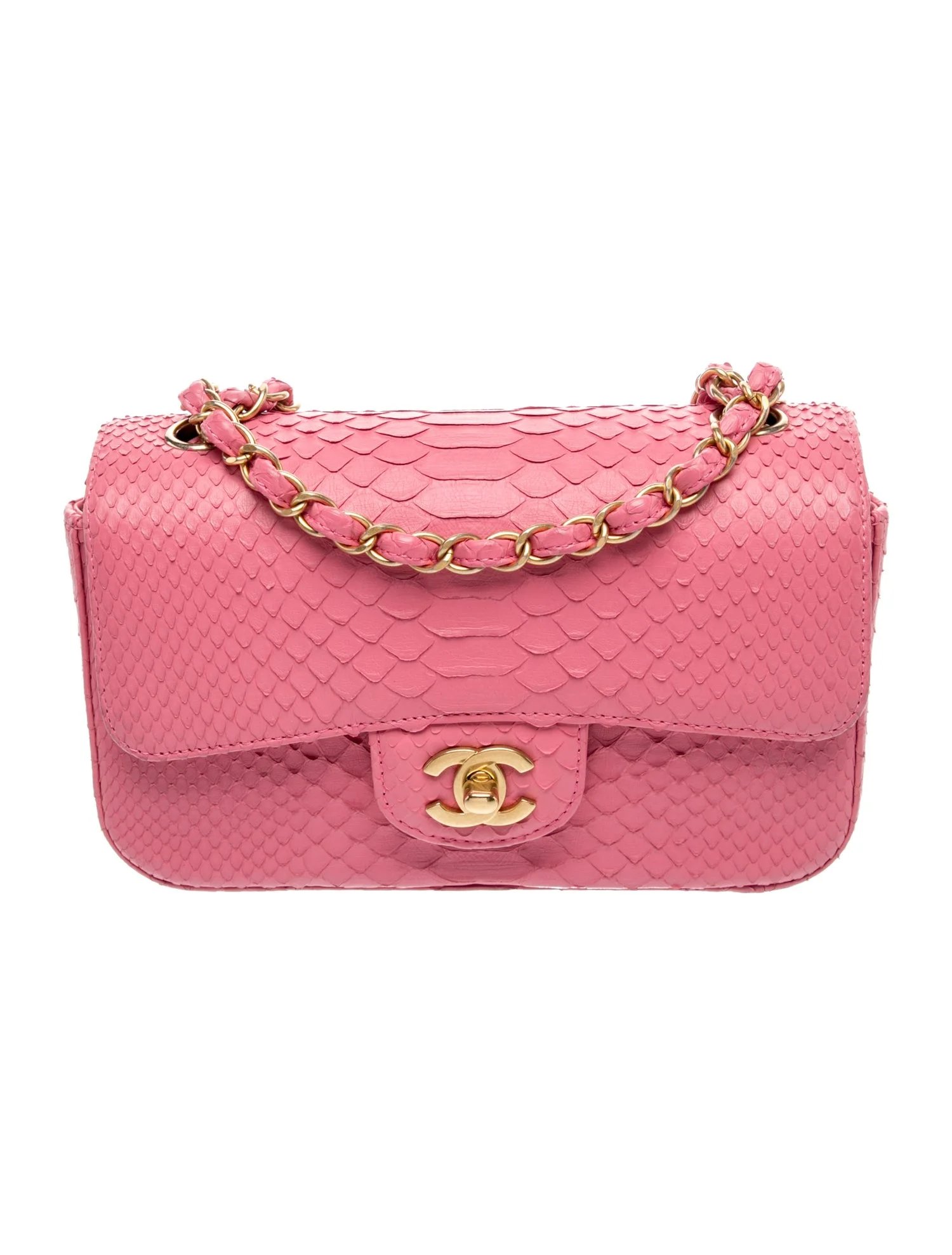 Classic Python Rectangular Mini Flap Bag