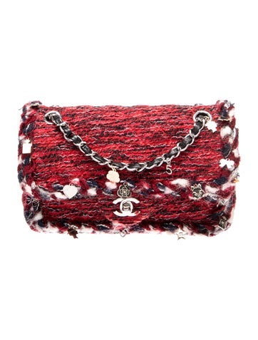 Small Tweed Charms Double Flap Bag