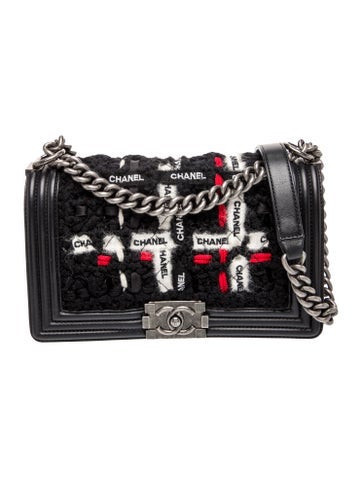 Braided Tweed Medium Boy Bag