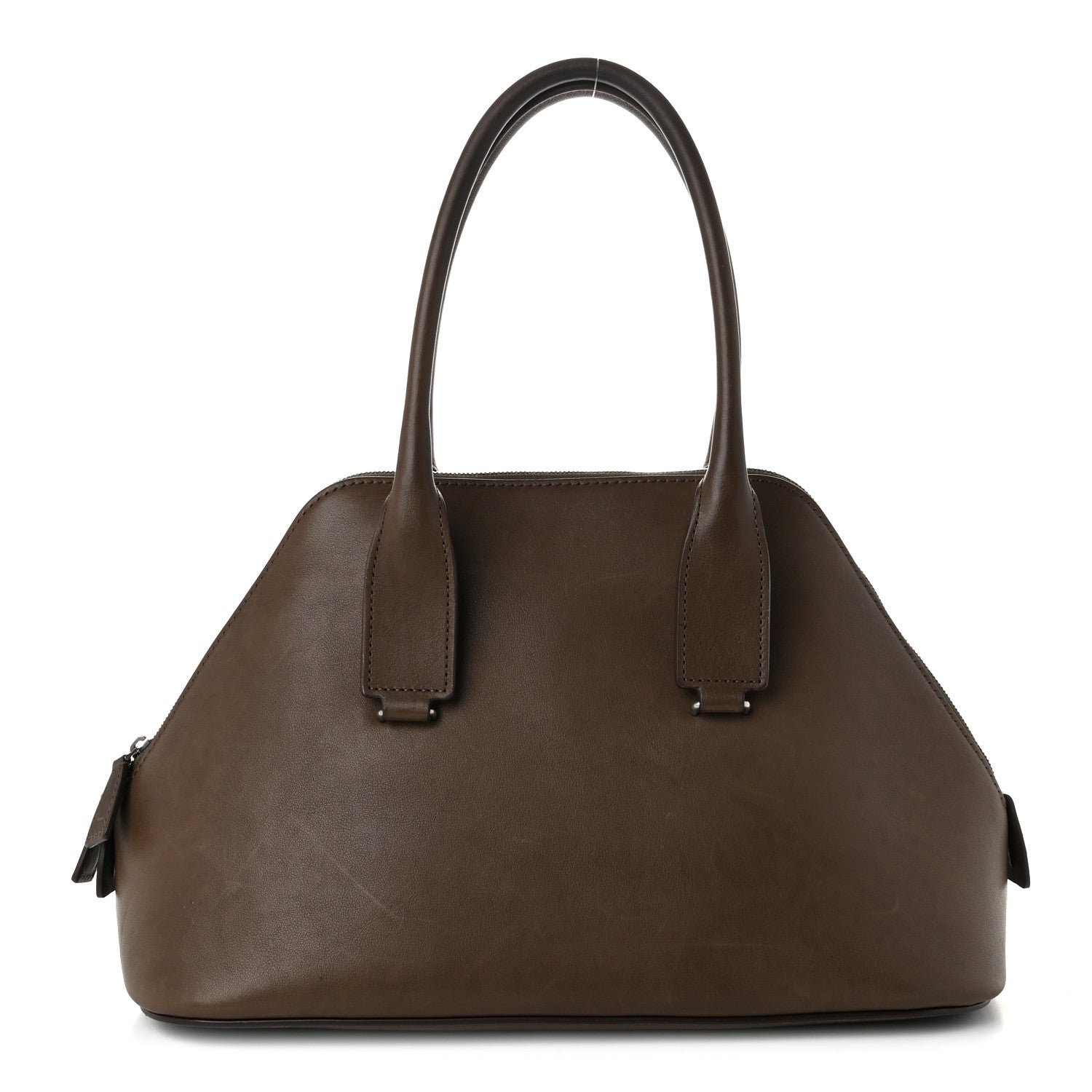 The Row Polished Saddle Calfskin Medium Devon Bag Davy's Grey
