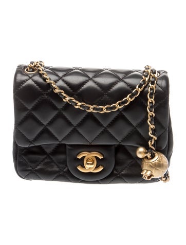 Mini Square Pearl Crush Flap Bag