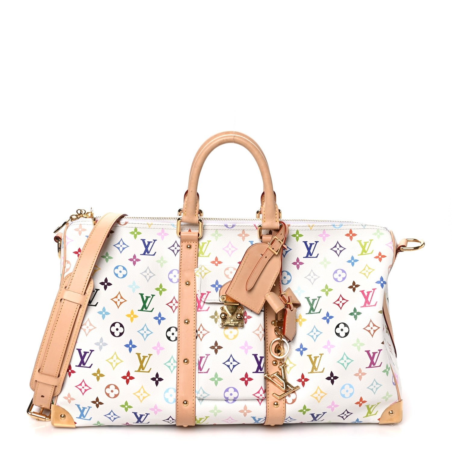 Louis Vuitton LV X TM Monogram Multicolor Keepall Bandouliere 45 White