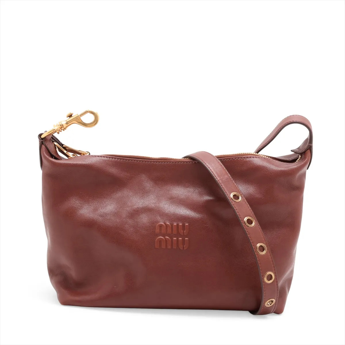 Miu Miu 5BC217 Leather Shoulder bag Brown