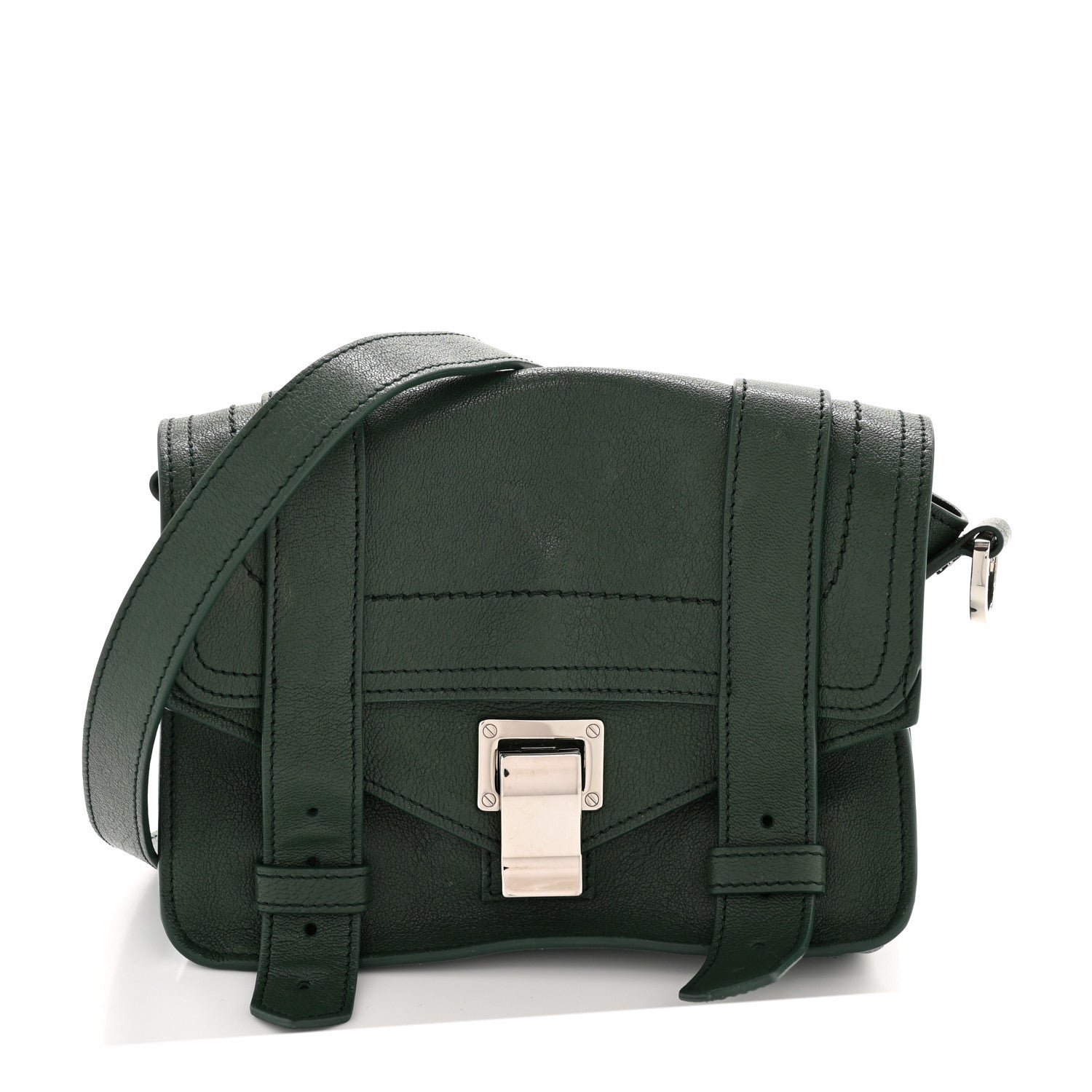 Proenza Schouler Lambskin Mini PS1 Satchel Forest Green