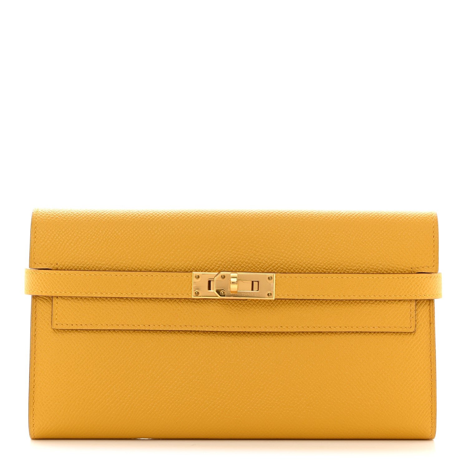 Hermes Epsom Kelly Longue Wallet Jaune Ambre
