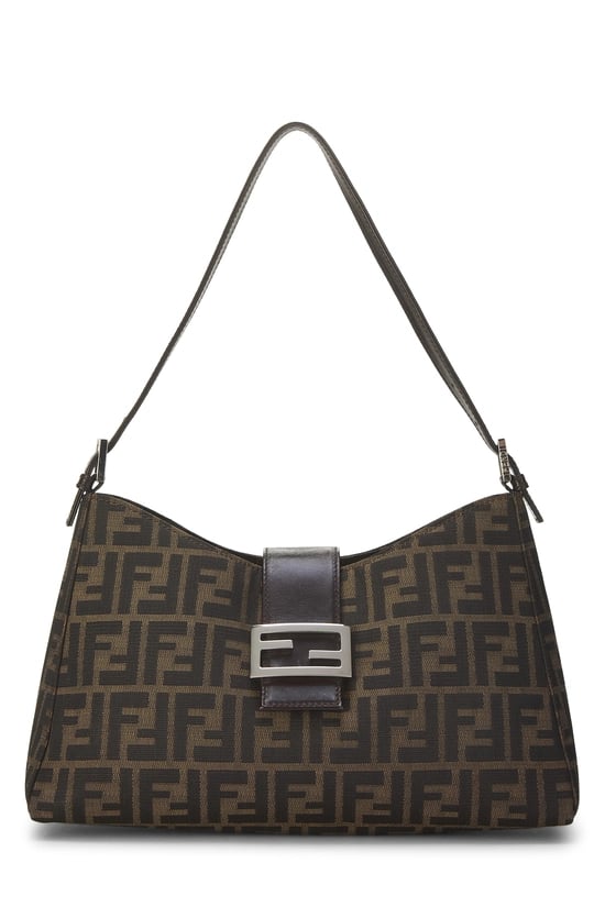 Brown Zucca Canvas Shoulder Bag Small