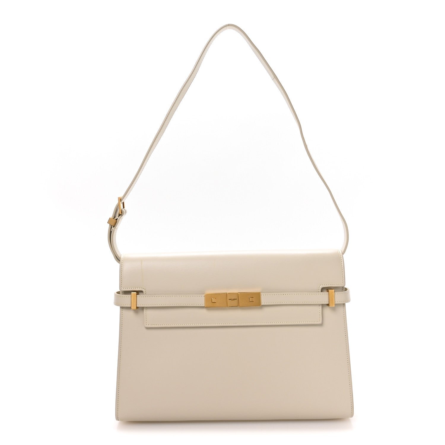 Saint Laurent Smooth Calfskin Manhattan Shoulder Bag Crema Soft