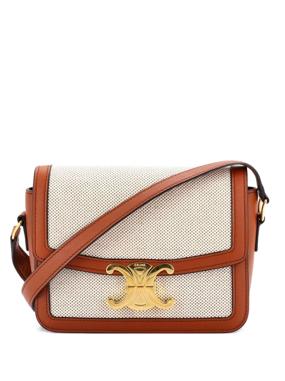 Triomphe Shoulder Bag Canvas with Leather Teen crossbody bag