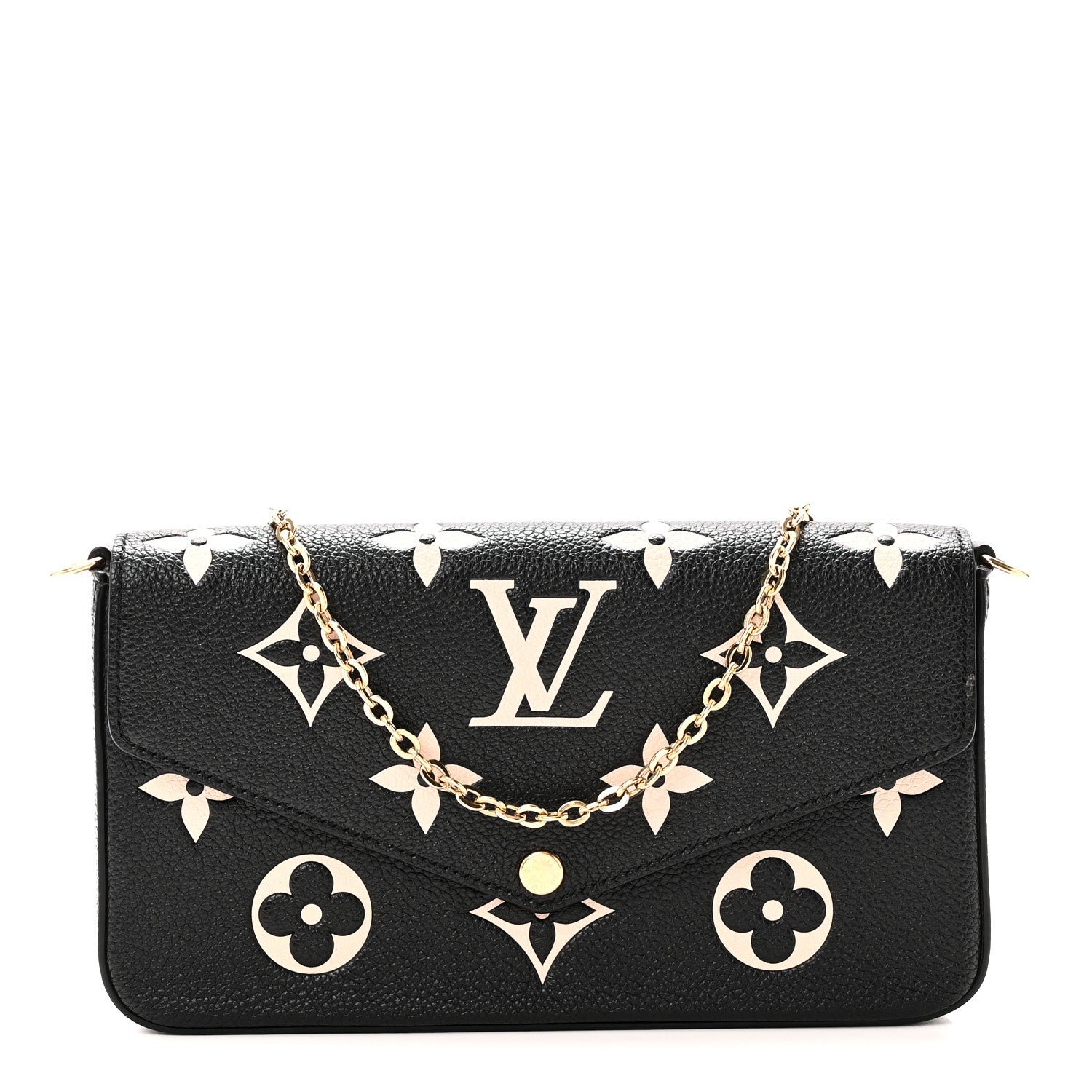 Louis Vuitton Empreinte Monogram Giant Felicie Pochette Black Beige
