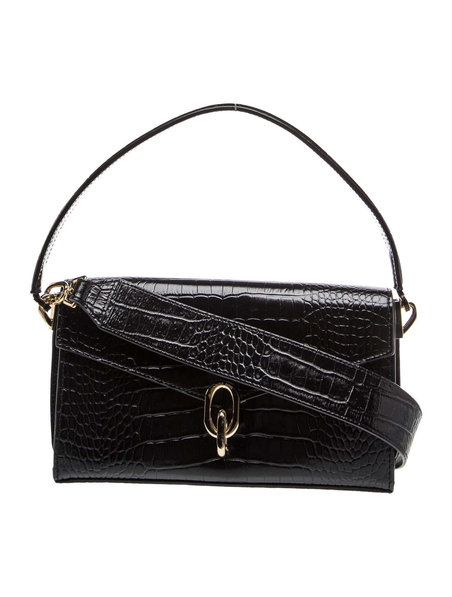 Anine Bing Embossed Leather Shoulder Bag