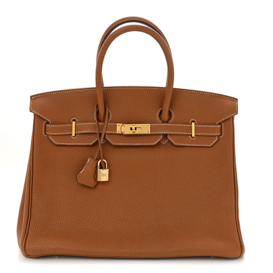Hermes Taurillon Clemence Birkin 35 Gold