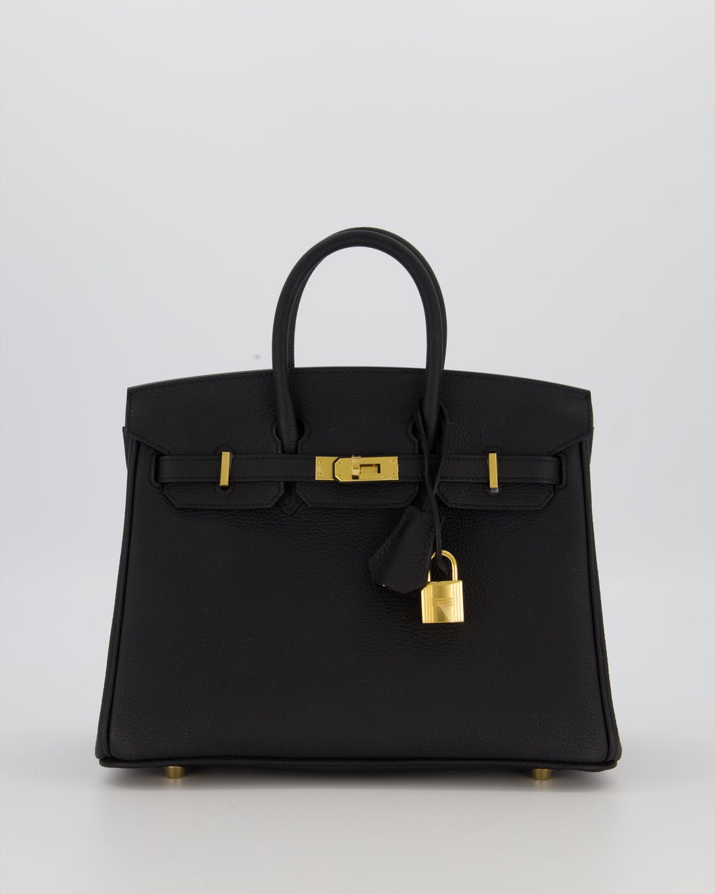 *RARE* Hermès Birkin 25 Retourne Bag in Noir Togo Leather with Gold Hardware