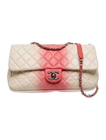 Quilted Caviar Jumbo Ombre Flap Bag