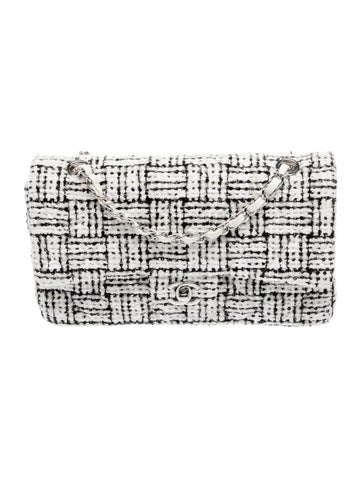 Sequin Medium Tweed Double Flap Bag