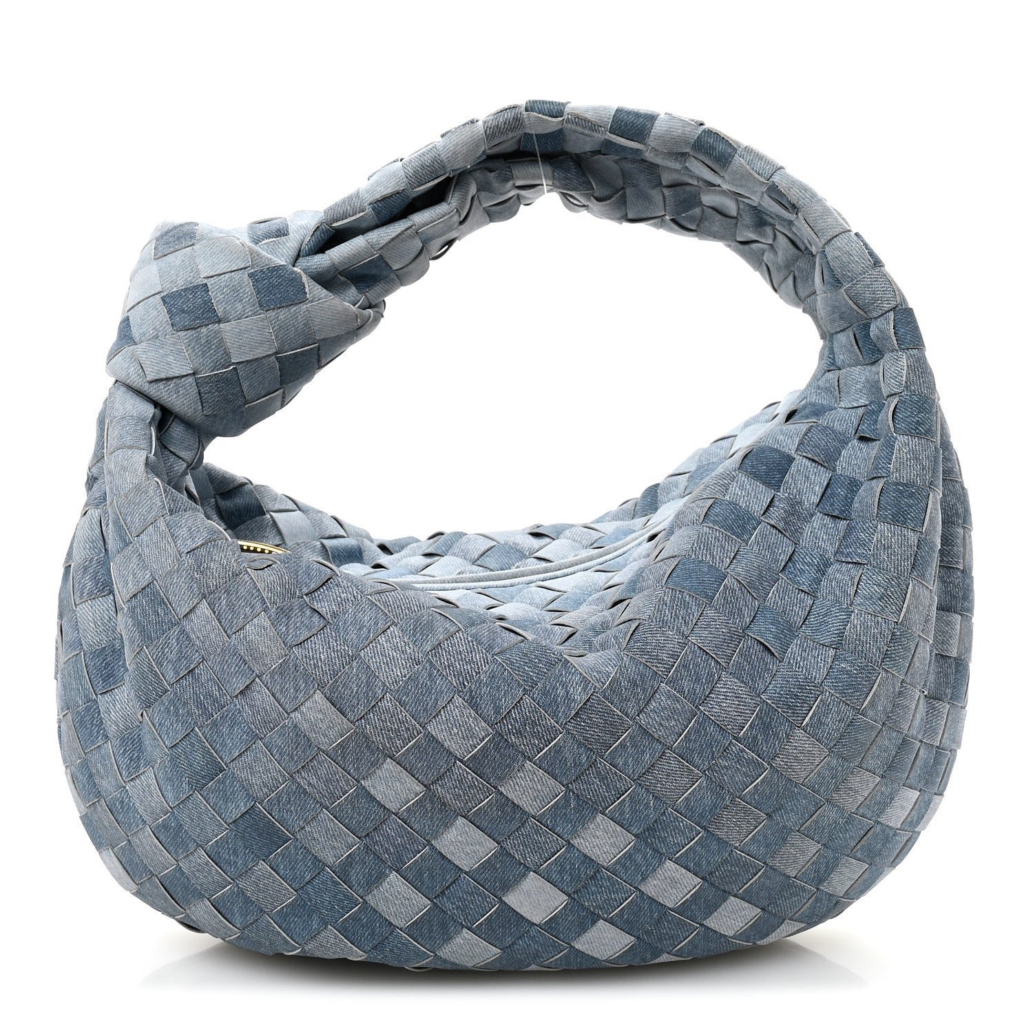 Bottega Veneta Nappa Denim Effect Intrecciato Teen Jodie Hobo Denim