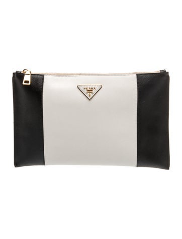 Saffiano Lux Leather Saffiano Metal Clutch