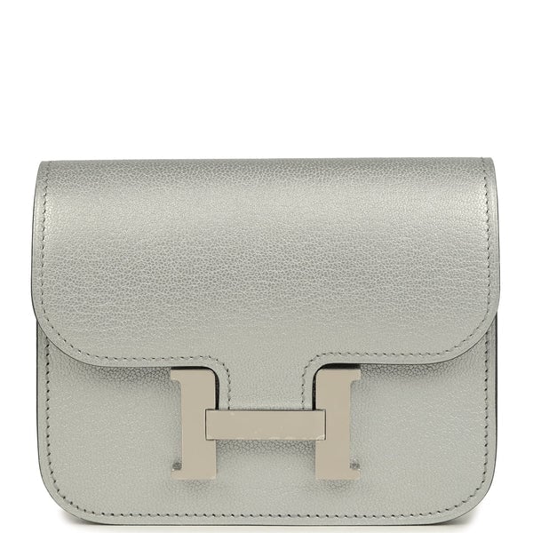 Hermes Hermes Constance Slim Wallet Argent Chevre Chamkilight Palladium Hardware