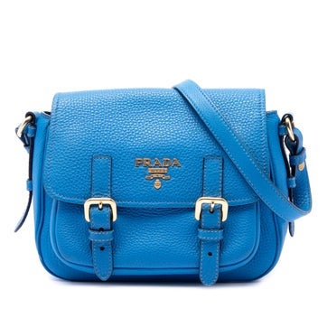 Calf Leather Vitello Daino Double Buckle Messenger Bag