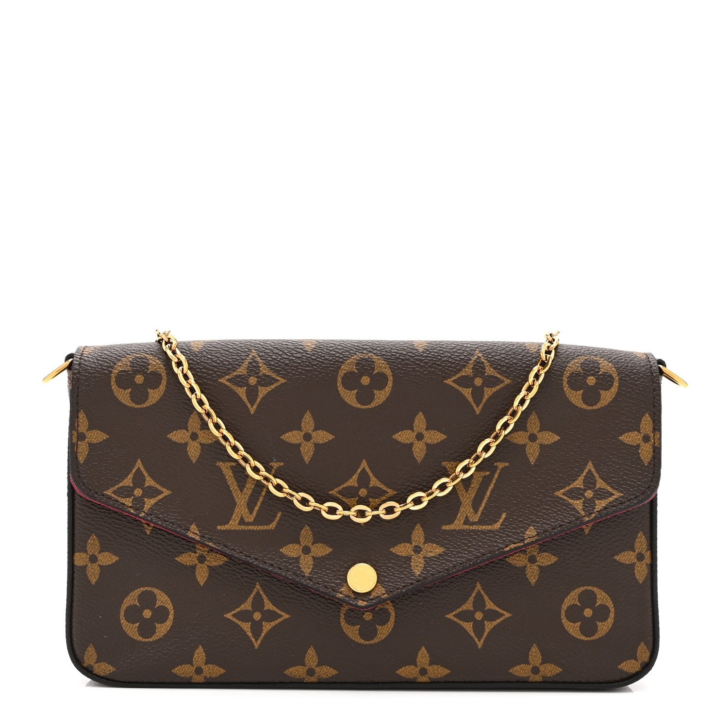 Louis Vuitton Monogram Pochette Felicie Chain Wallet Fuchsia