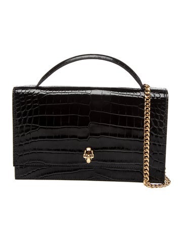 Embossed Leather Top Handle Bag