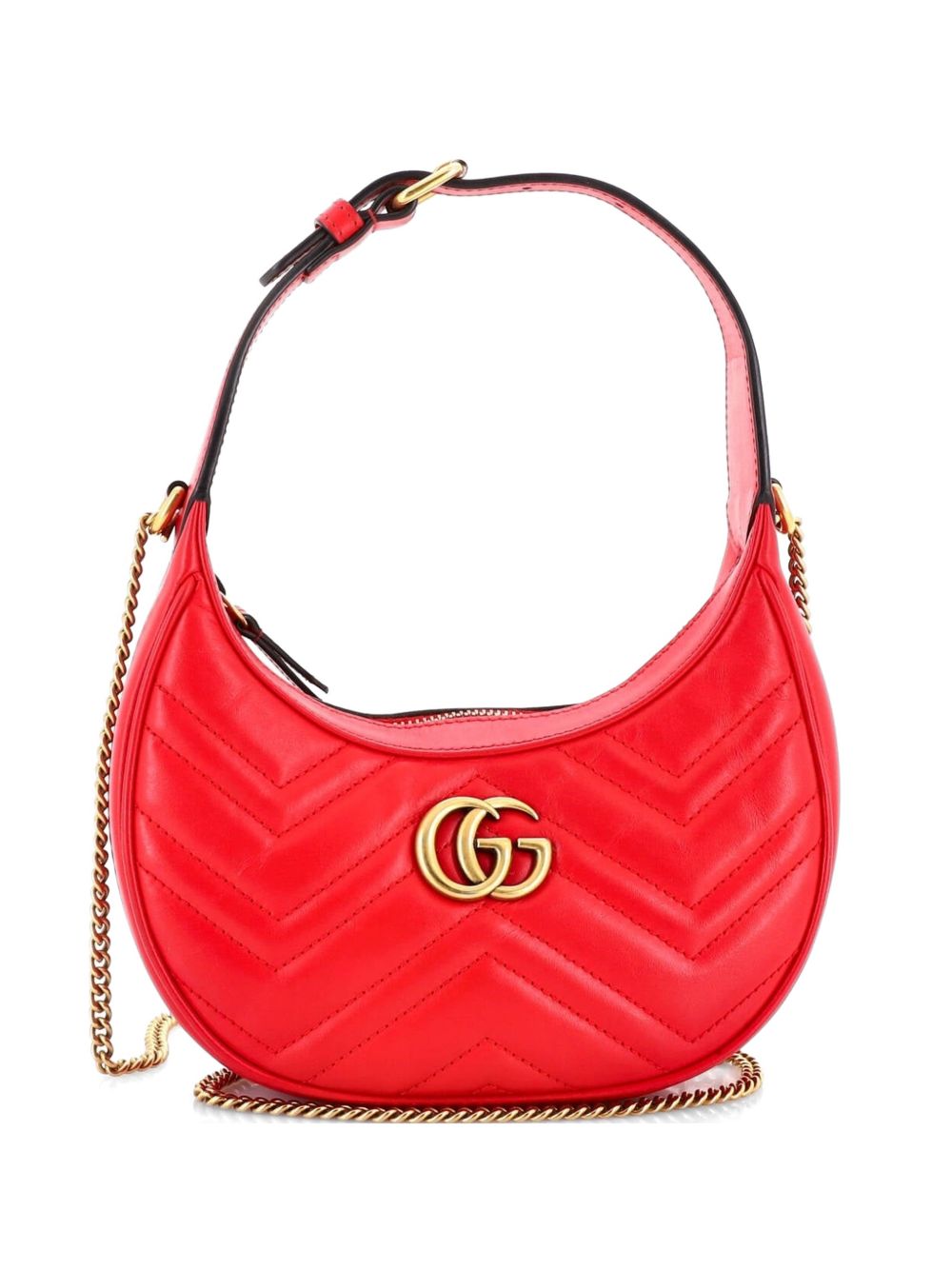 GG Marmont Half Moon Matelasse Leather Mini hobo bag