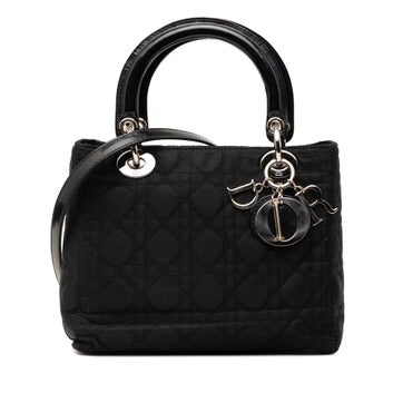 Calf Leather Medium Nylon Cannage Lady Dior