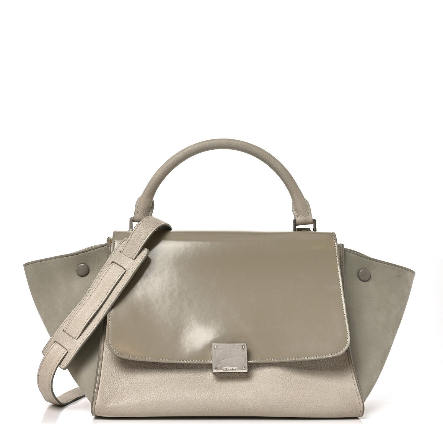 Celine Spazzolato Calfskin Nubuck Small Trapeze Quartz