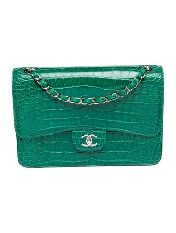 Classic Jumbo Alligator Double Flap Bag