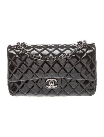 Classic Medium Patent Double Flap Bag