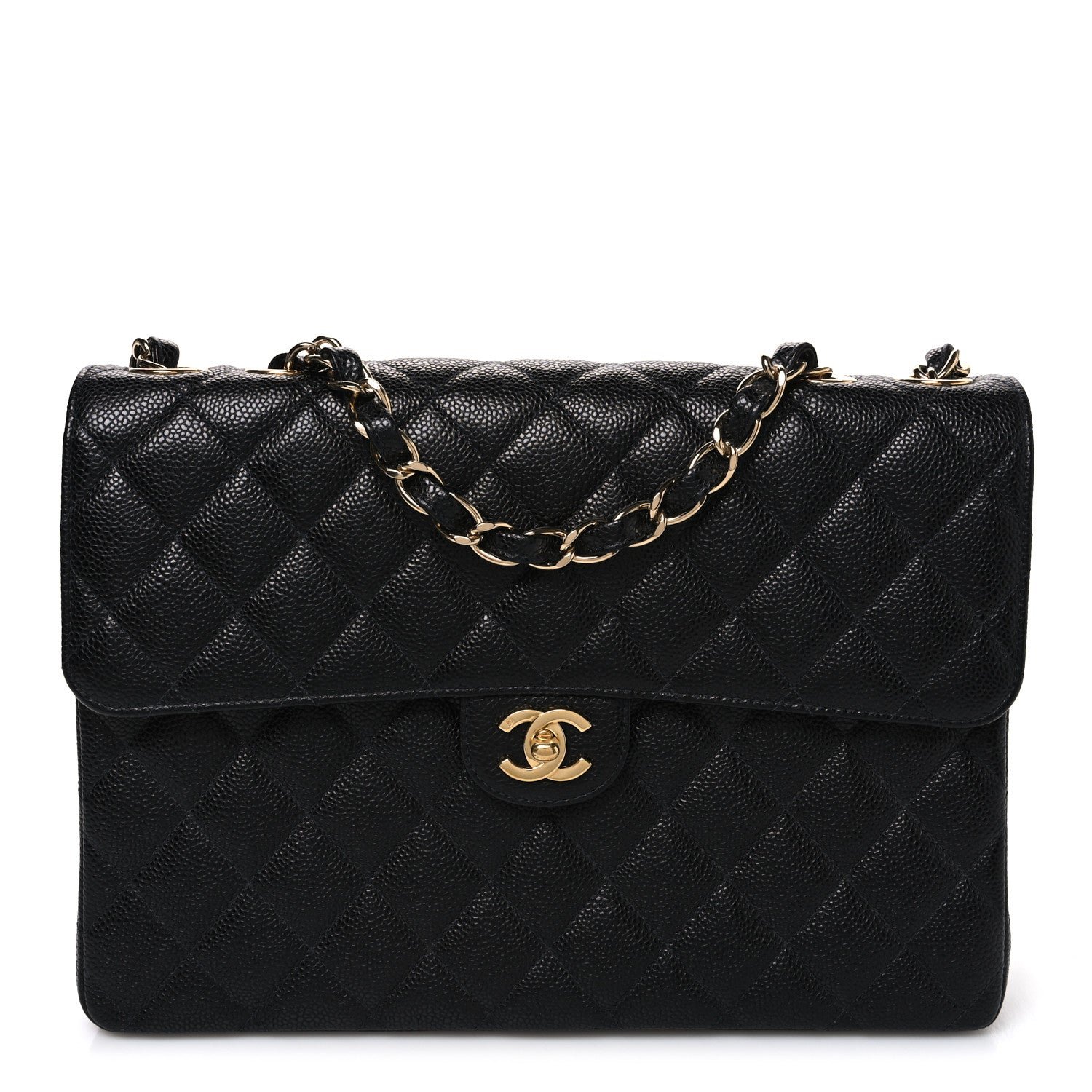 Chanel Caviar Jumbo Single Flap Black