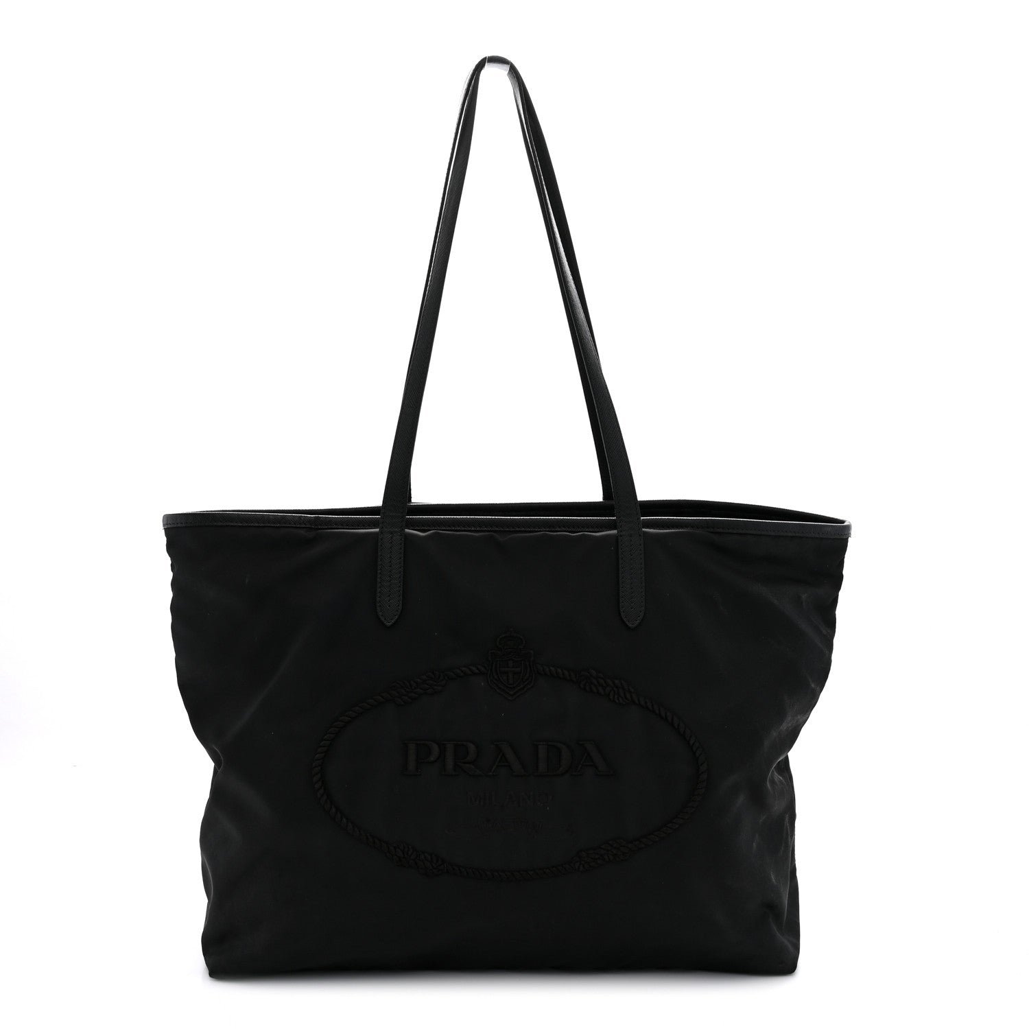 Prada Tessuto Nylon Logo Tote Black