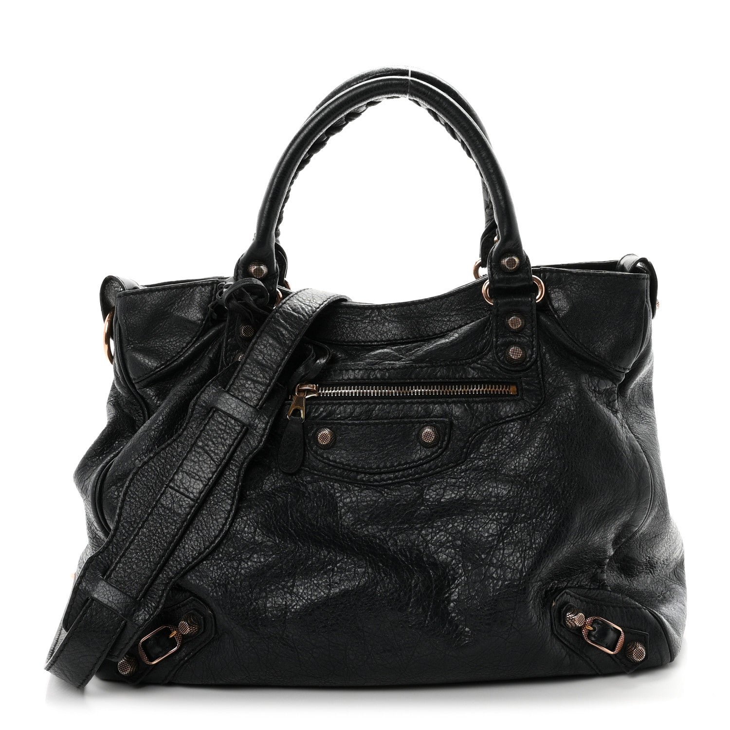 Balenciaga Agneau Giant 12 Rose Gold Hardware Velo Black