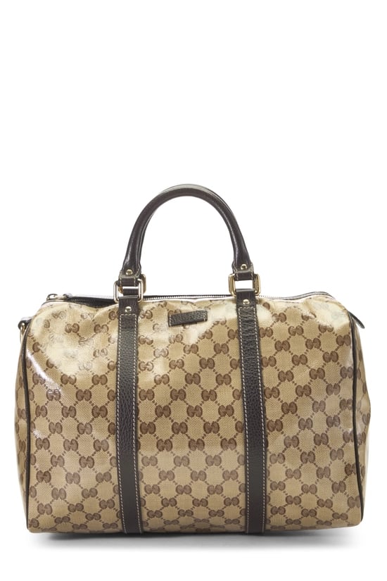 Brown GG Crystal Canvas Joy Boston Handbag