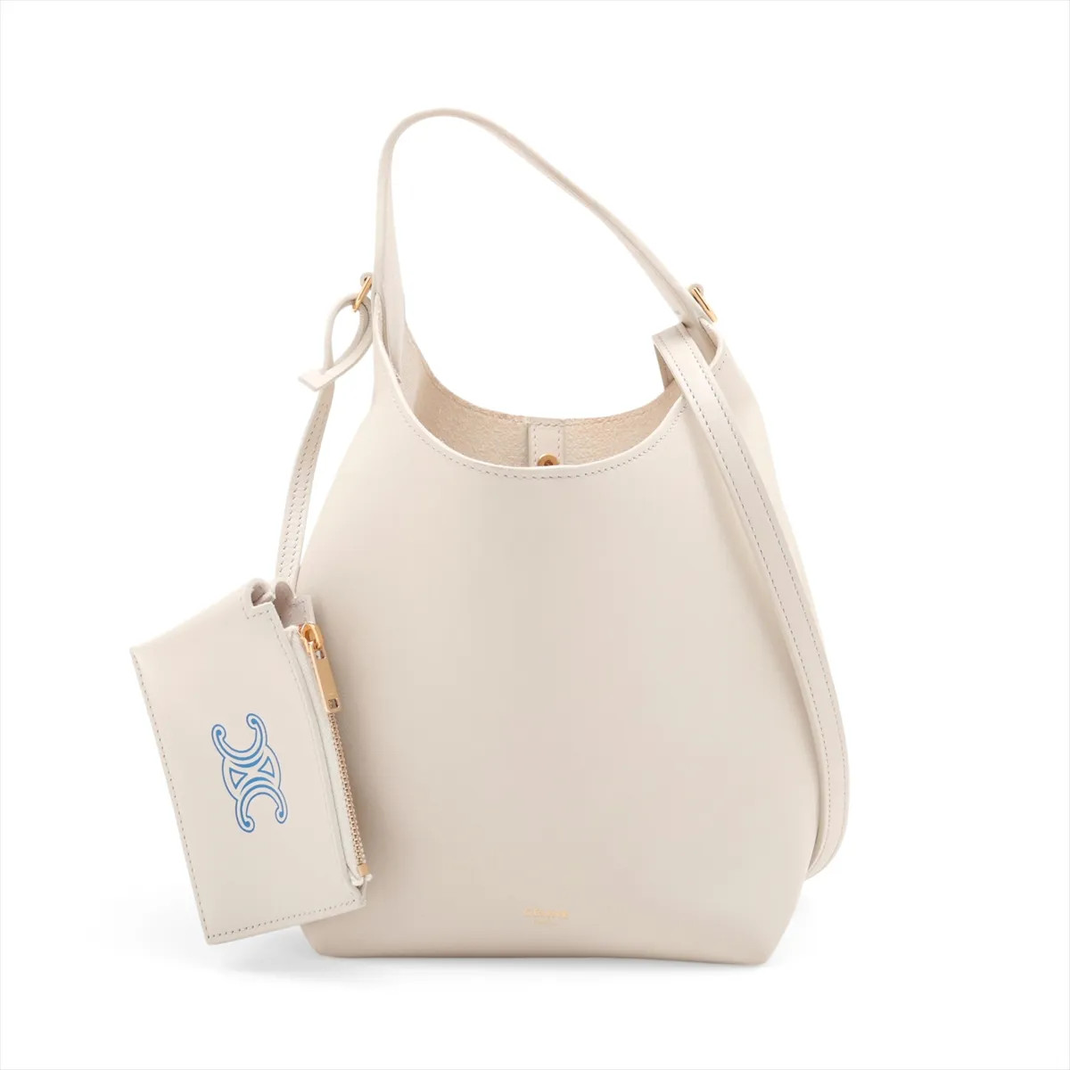 Celine Celine Small Hobo Leather 2 Way Shoulder Bag White