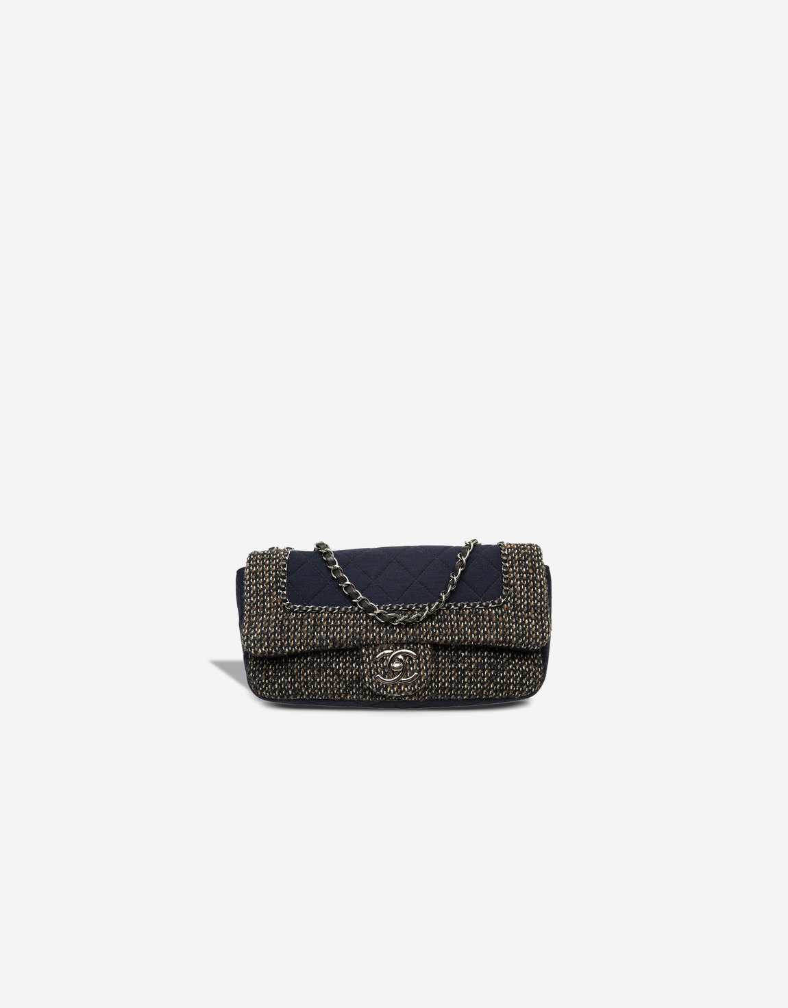 
		Flap Bag Small Jersey / Tweed Blue / Brown    