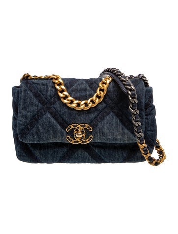 2023 Denim Medium 19 Flap Bag