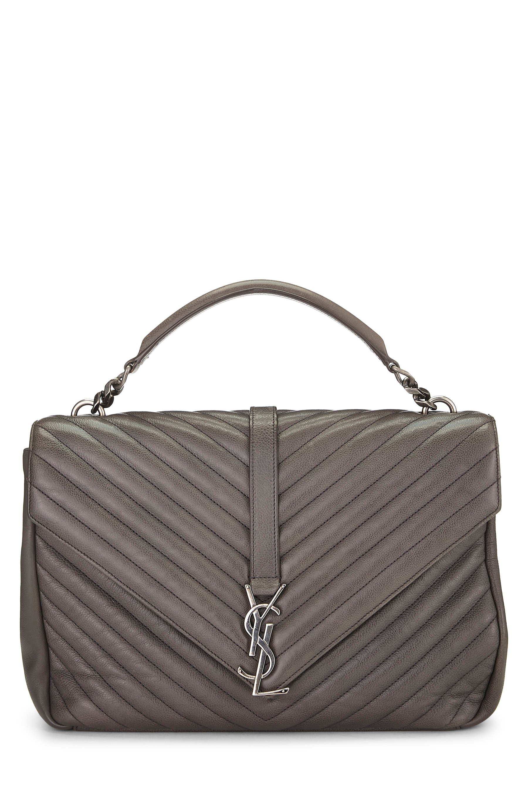 Grey Chevron Leather College Large