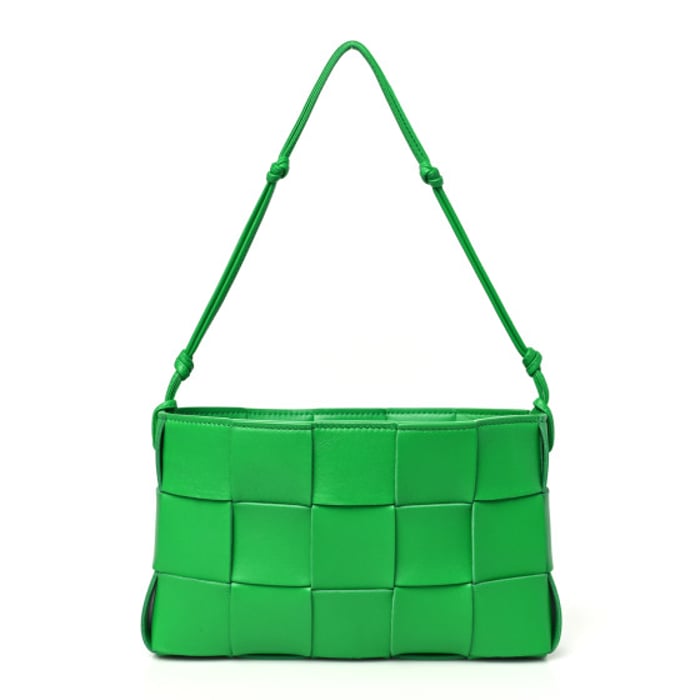 Bottega Veneta Calfskin Maxi Intrecciato Cassette Pouch On Strap Parakeet