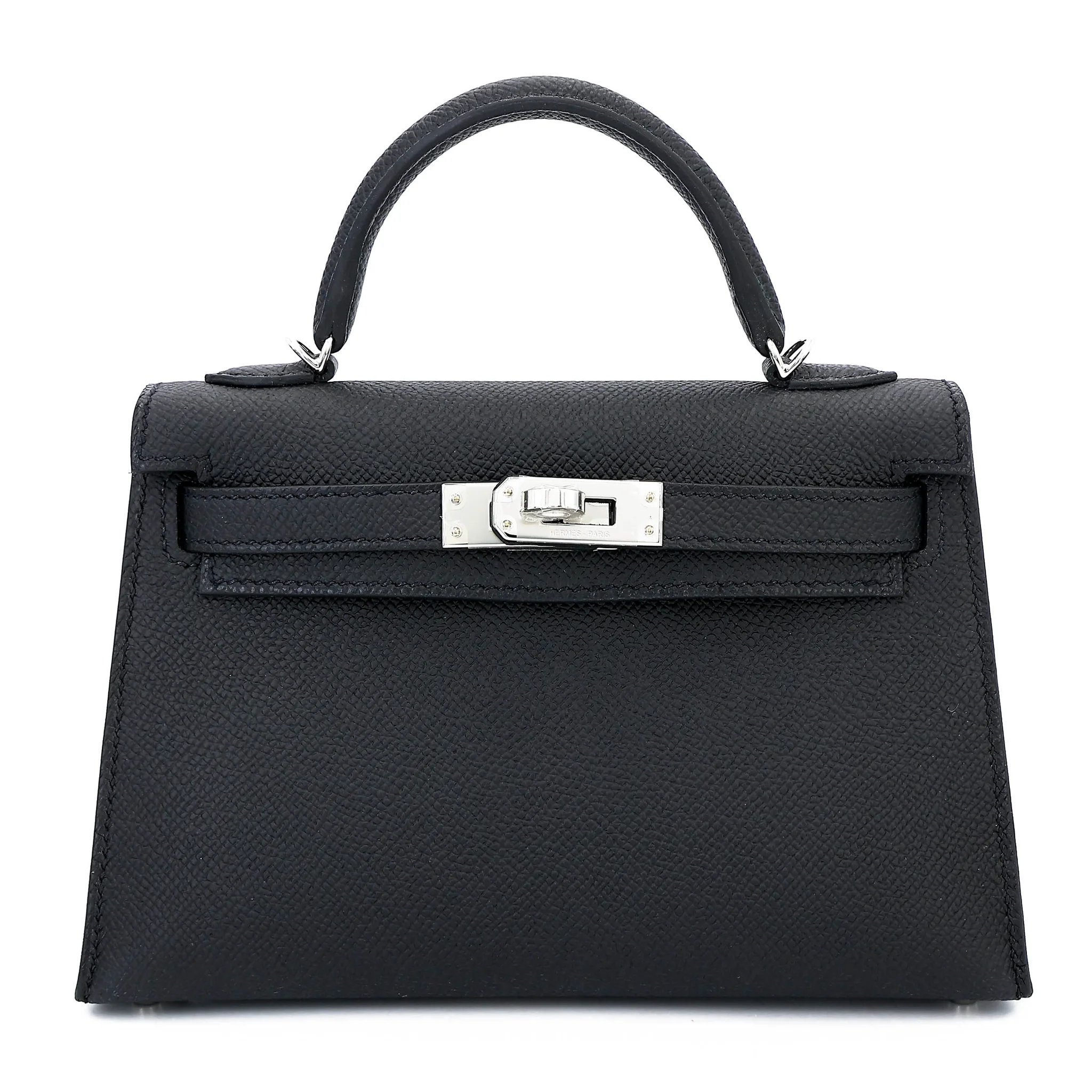 Brand New ( Rank N ) HERMÈS Mini Kelly II Noir (89) Epsom Palladium hardware G (2026)