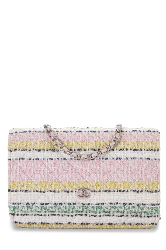Multicolor Tweed Classic Quilted Wallet on Chain (WOC)