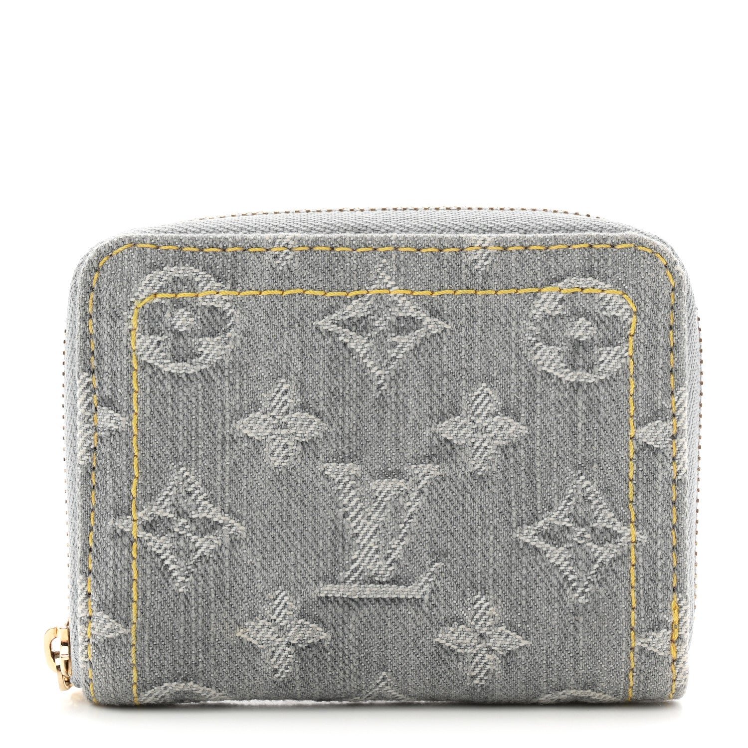 Louis Vuitton Denim Monogram Zippy Coin Purse Washed Gray