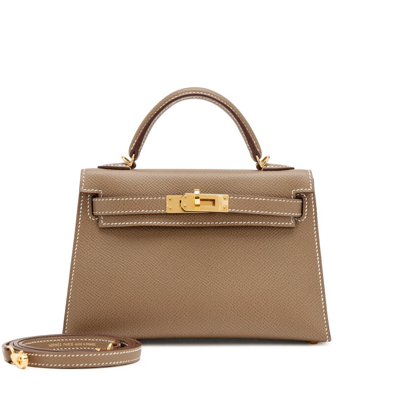 Etoupe Epsom Mini Kelly 20 II Gold Hardware, 2021