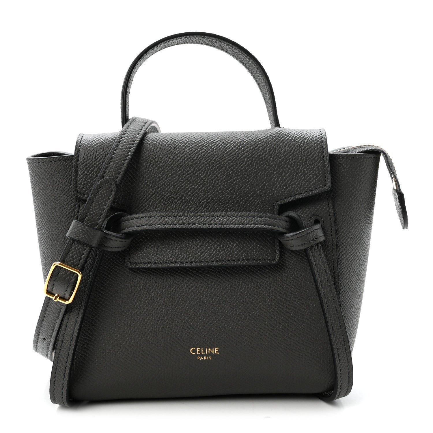 Celine Grained Calfskin Pico Belt Bag Grey