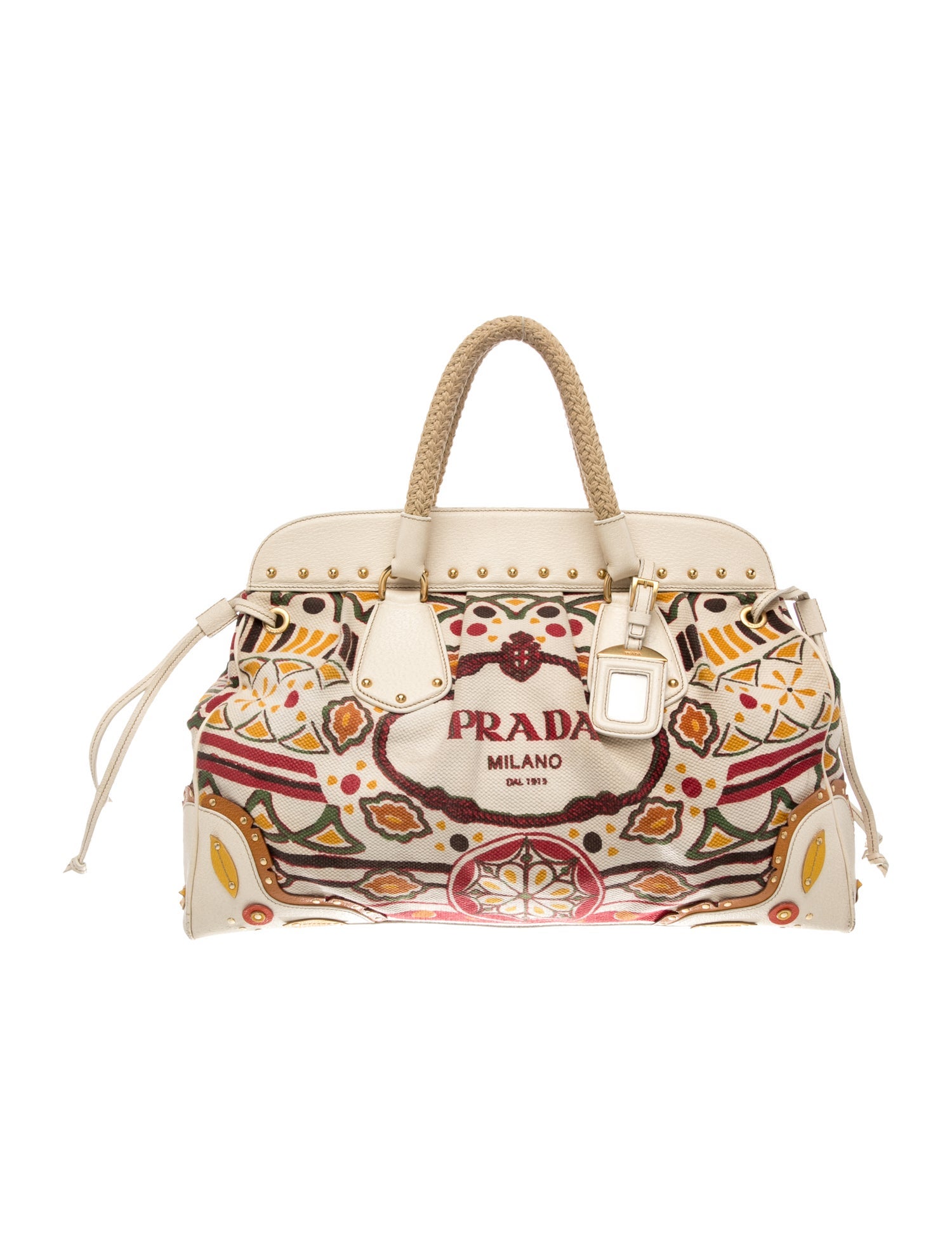 Prada Canvas Top Handle Bag