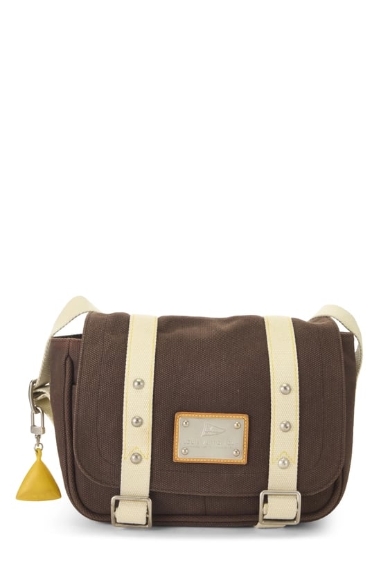 Brown Canvas Antigua Besace PM