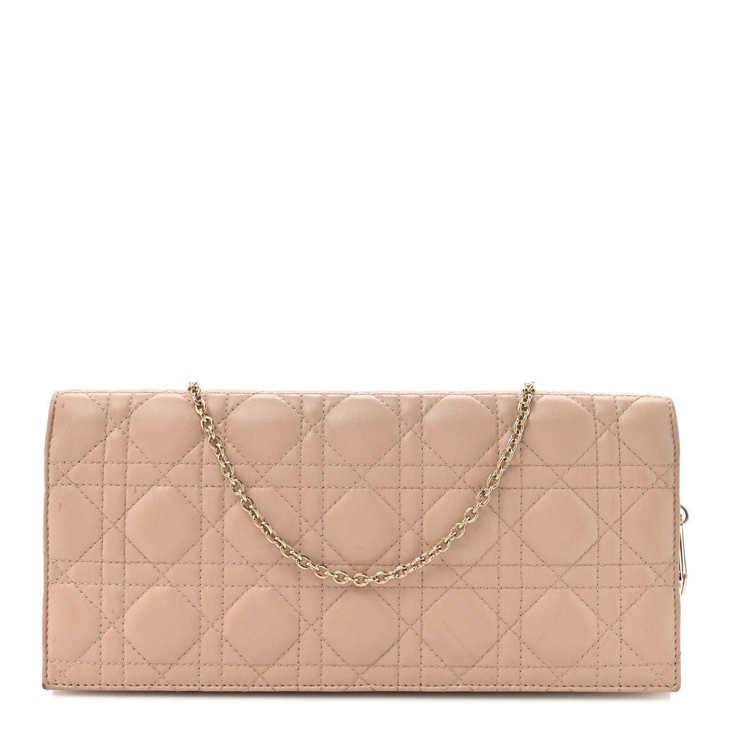 Christian Dior Lambskin Cannage Lady Dior Convertible Clutch Pink