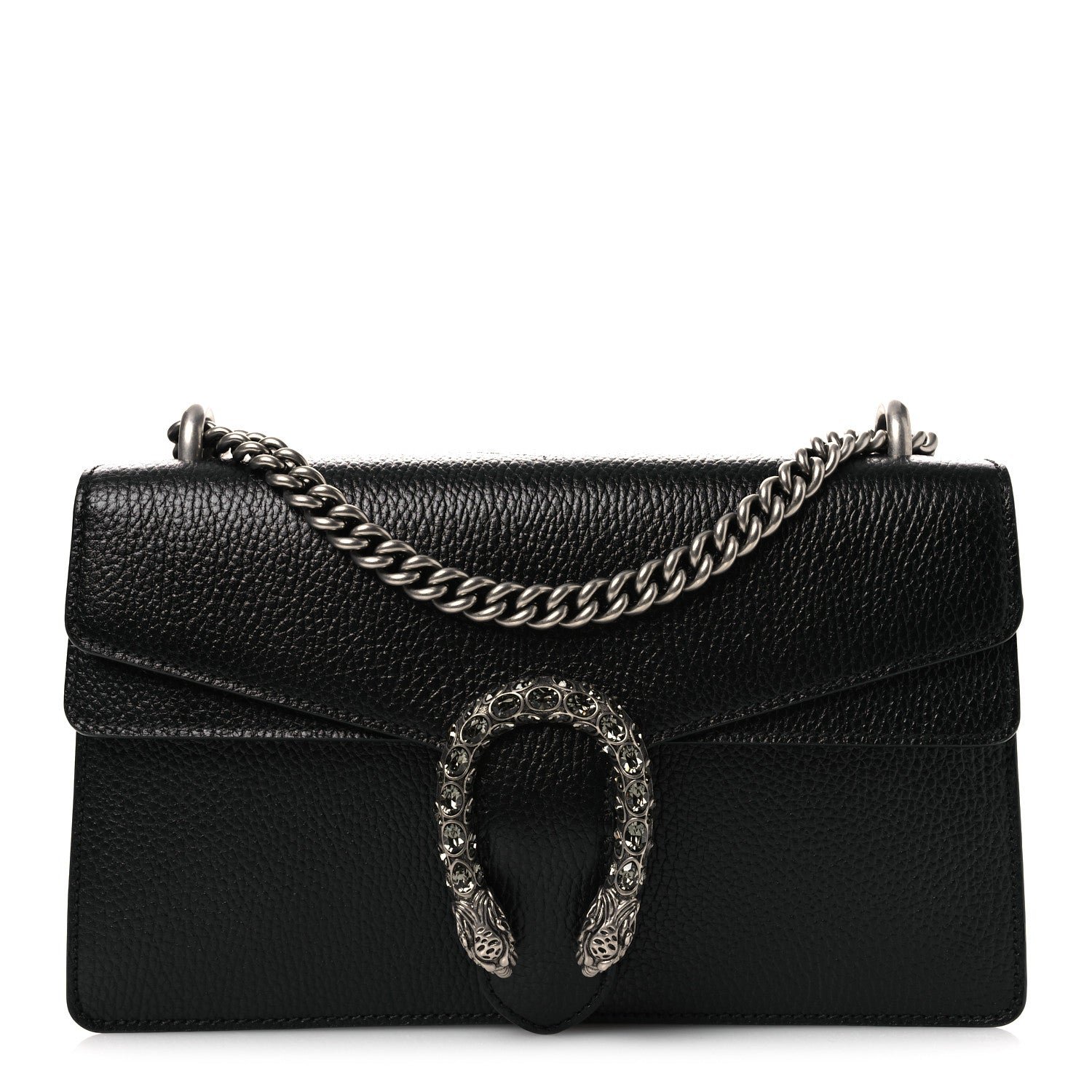 Gucci Pebbled Calfskin Small Dionysus Shoulder Bag Black